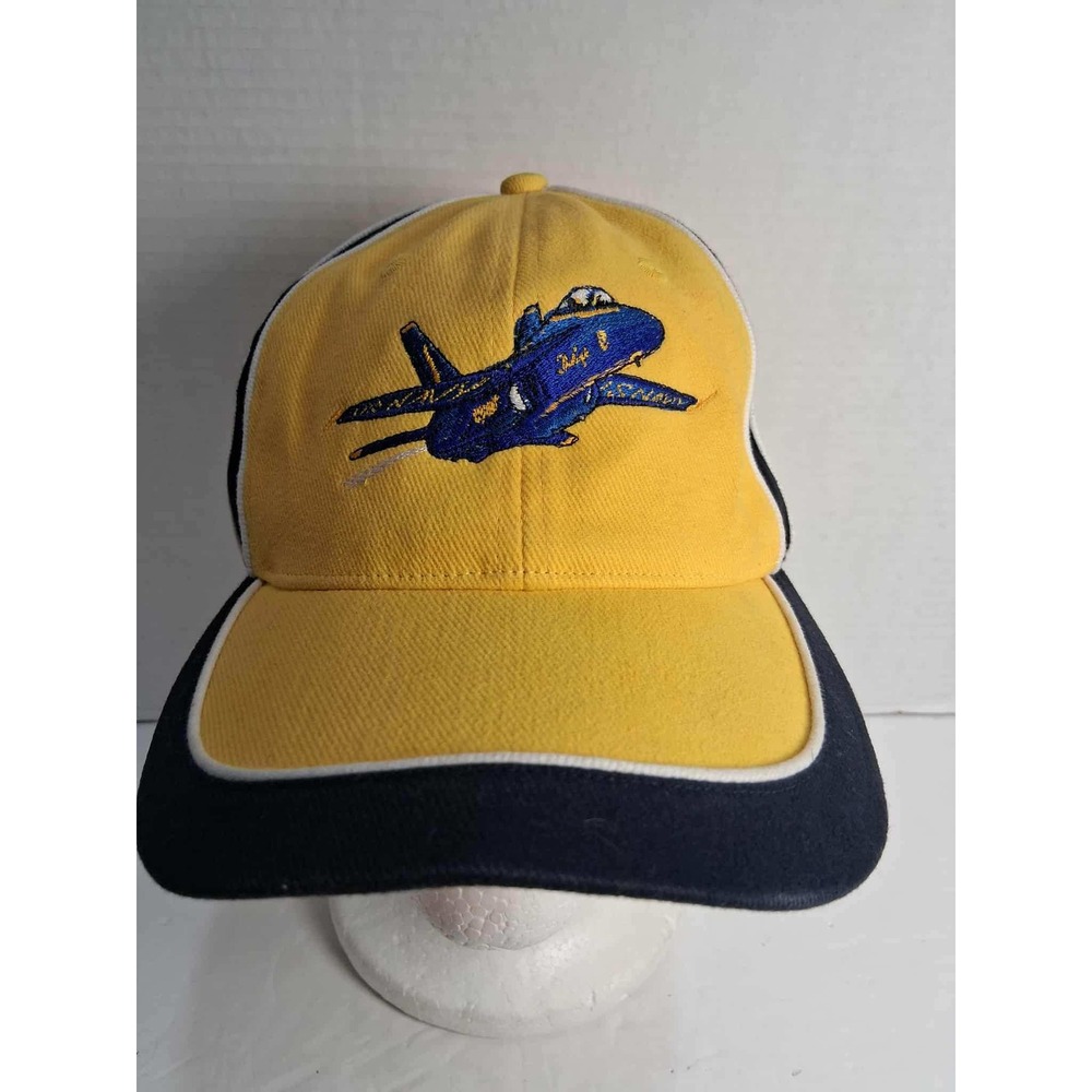 Dog Daze Black Label Yellow Blue Jet Aircraft Embroidered‎ Baseball Cap Hat